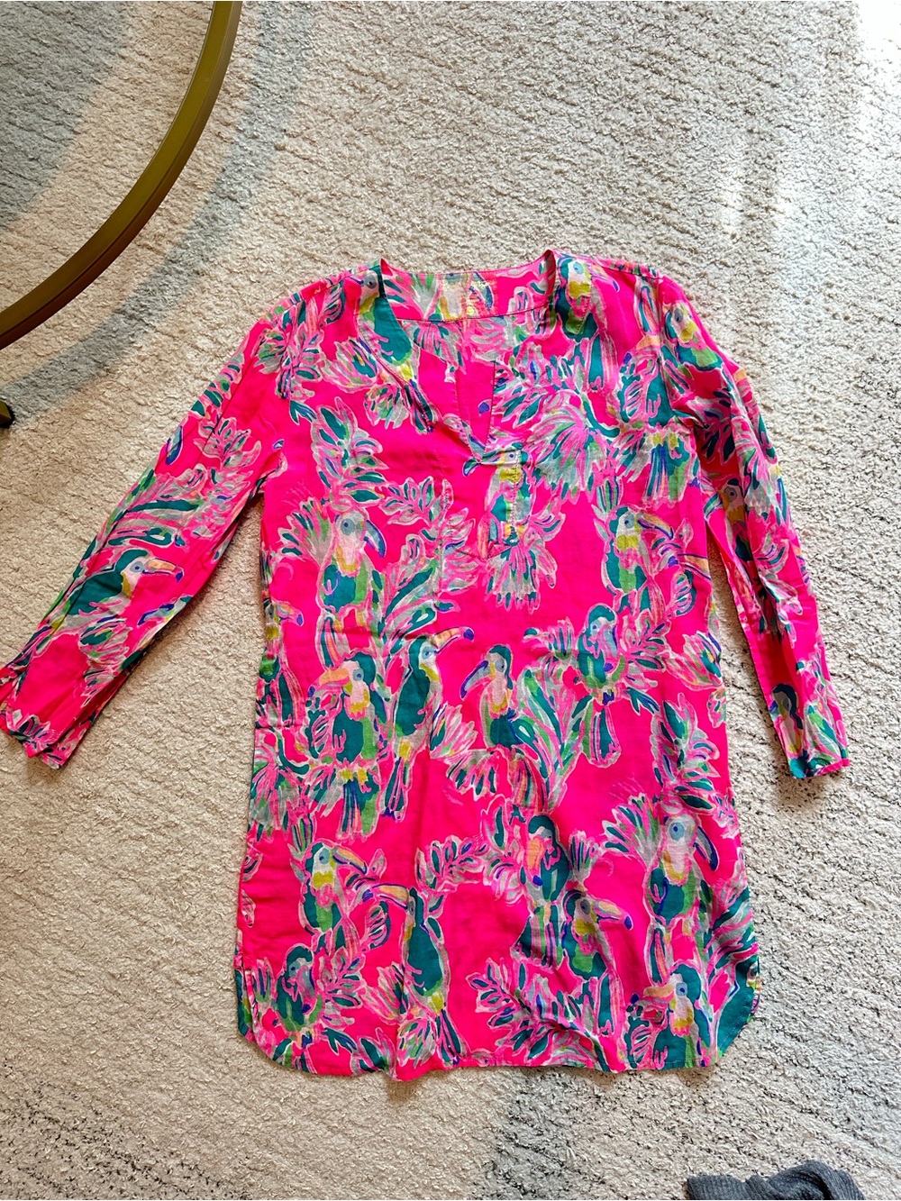 Lilly Pulitzer Bright Pink Tropical-Print Women's Cover Up